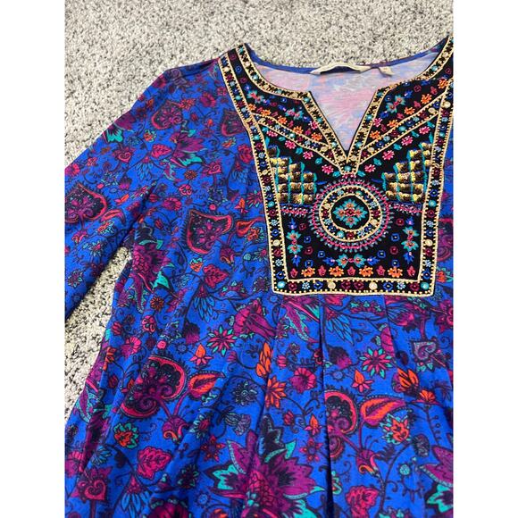 Soft Surroundings Tamuri‎ Tunic, Women's XS Beaded Vibrant Hippie Boho Fun - Picture 6 of 13